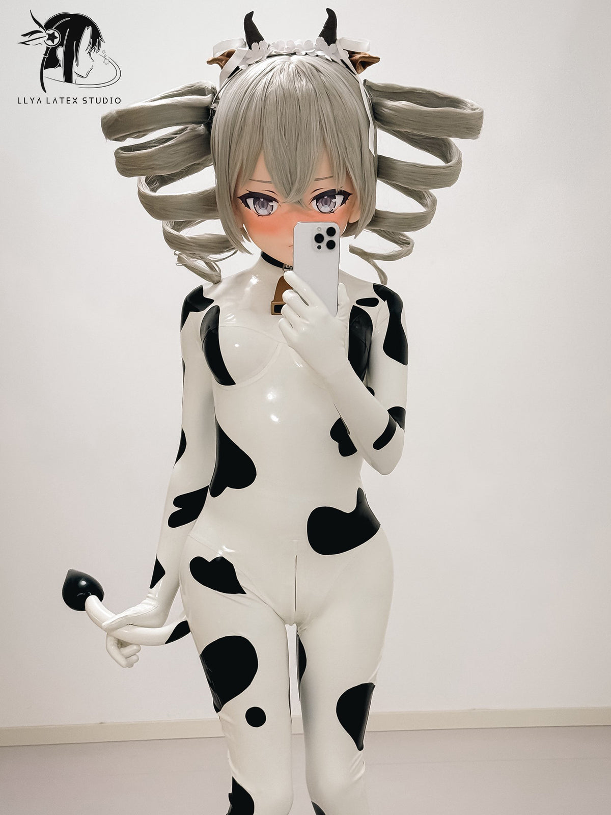 Custom Cow-Print Latex Cosplay Suit