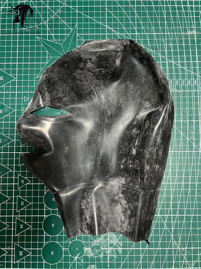 3D-Panel Latex Hood with Detachable Ponytails