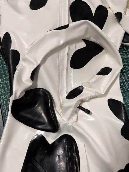 Custom Cow-Print Latex Cosplay Suit