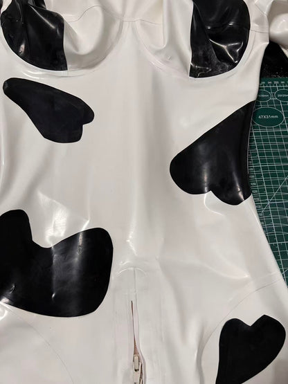 Custom Cow-Print Latex Cosplay Suit